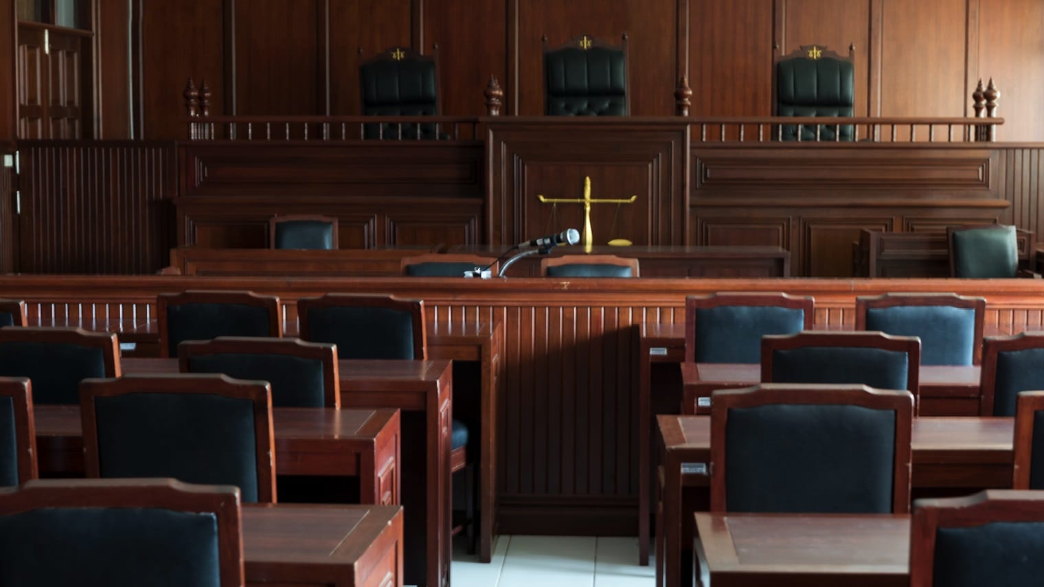 Inside of a court room.
